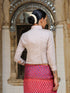 Refined Taste Shirt Blouse With Gold Rose Applique